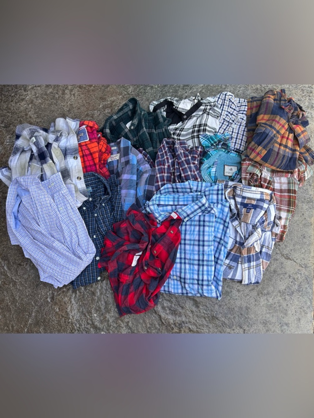 Bundl of 15 mixed flannel and cotton button up shirts‎ … Upcycling Purposes